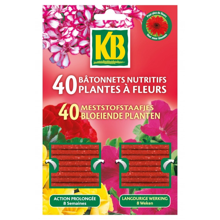 KB - Bâtonnet nutritif - plante à Fleurs - lot de 40