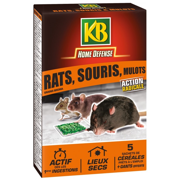 KB Home Défense  - Sachet céréale rat souris mulot rongeur