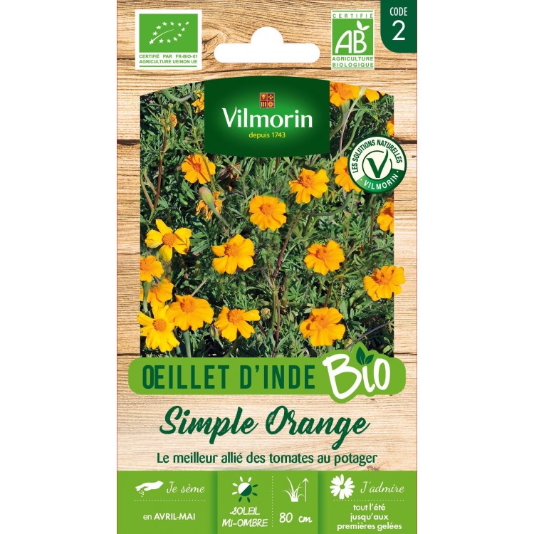 Vilmorin - Oeillet D'Inde Bio Simple orange