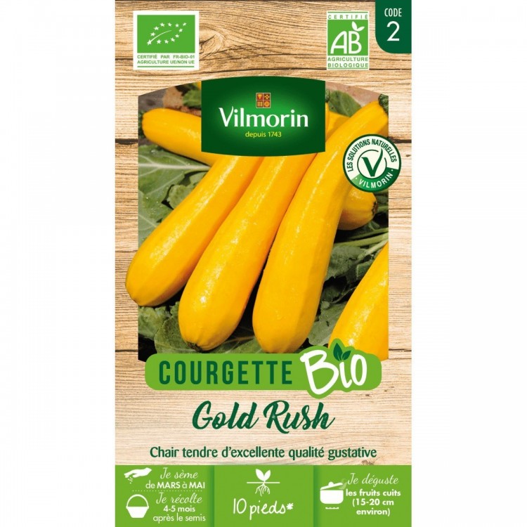Vilmorin - Courgette Gold Rush (longue jaune) Bio