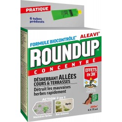 Roundup - Désherbant Allées Cours et Terrasses Tubes Pré-dosés, x6