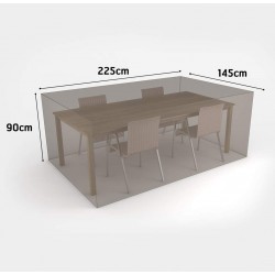 Housse rectangulaire pour table et 4 chaises . 90 x 225 x 145 cm.