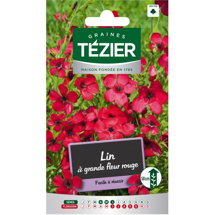 Tezier - Lin à grande fleur rouge -- Fleurs annuelles