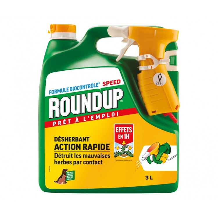 Roundup - Desherbant polyvalent - prêt a l'emploi 3l