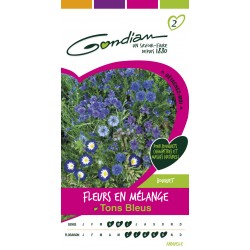Gondian - Fleurs en mélange Tons Bleus