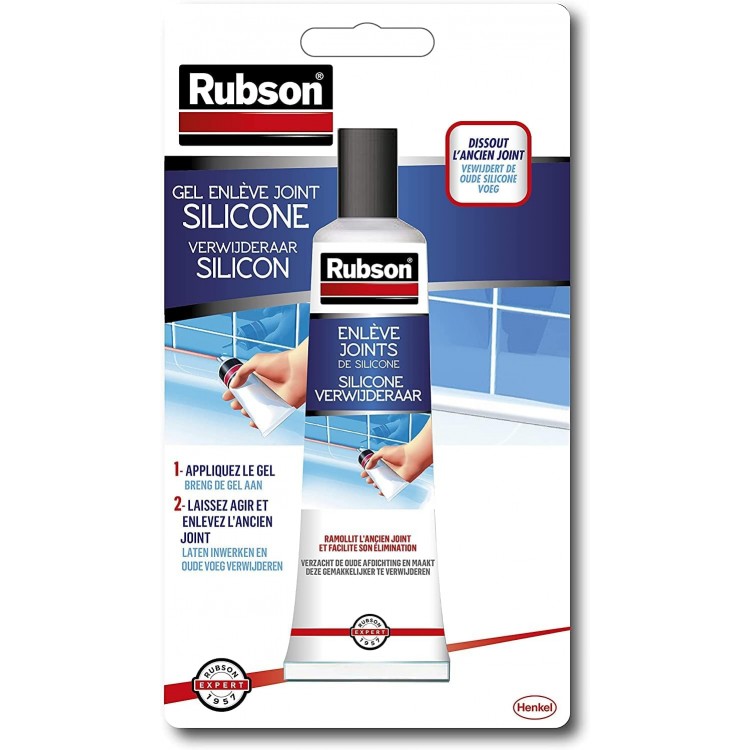 Rubson Gel Enlève Joints Silicone (tube de 80 ml) – Gel décapant pour retirer le