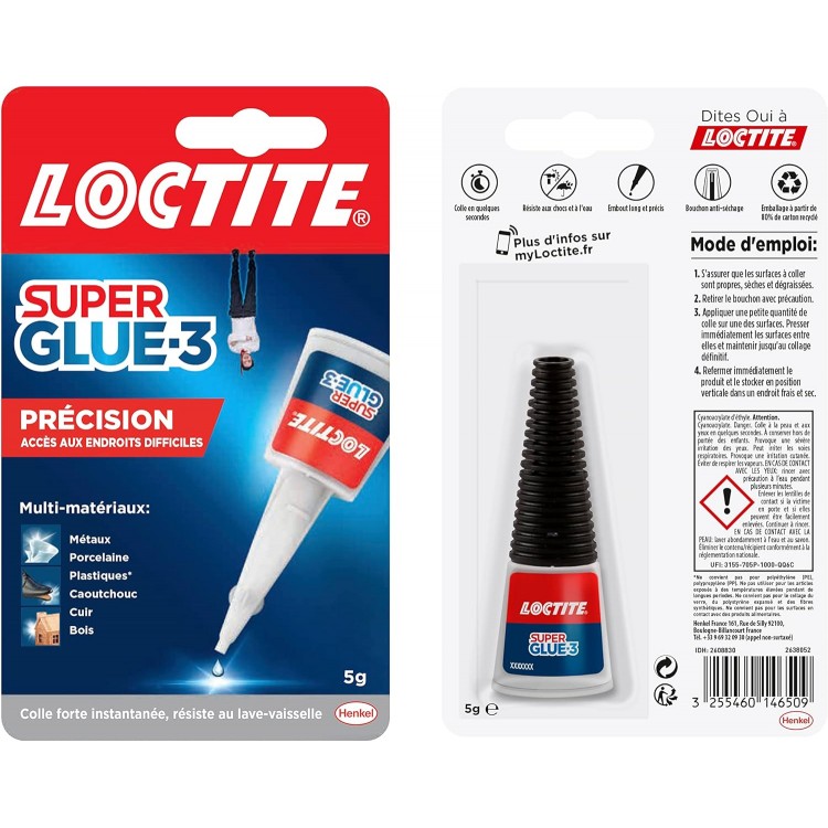 Loctite Super Glue-3 | Précision (flacon de 5 g) – Colle forte pour réparations