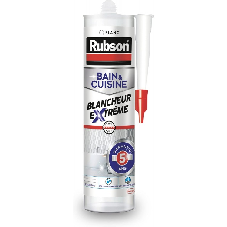 Rubson | Mastic Bain & Cuisine Blancheur Extrême (cartouche de 280 ml) – Mastic