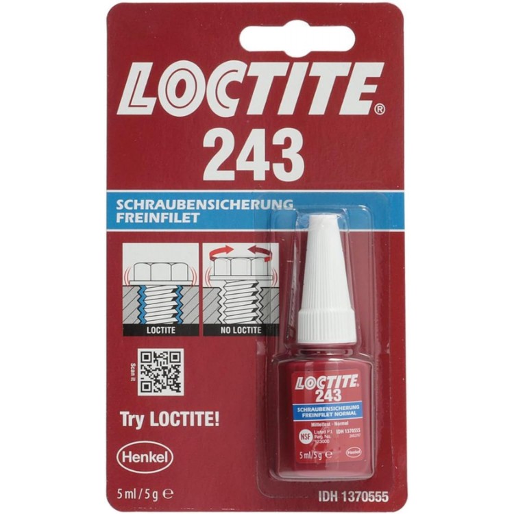 Loctite 243, frein filet résistance normale, frein filet bleu pour blocage et ét