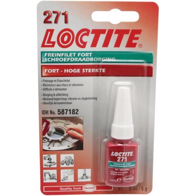 Loctite 271, frein filet résistance forte, frein filet rouge pour blocage et éta