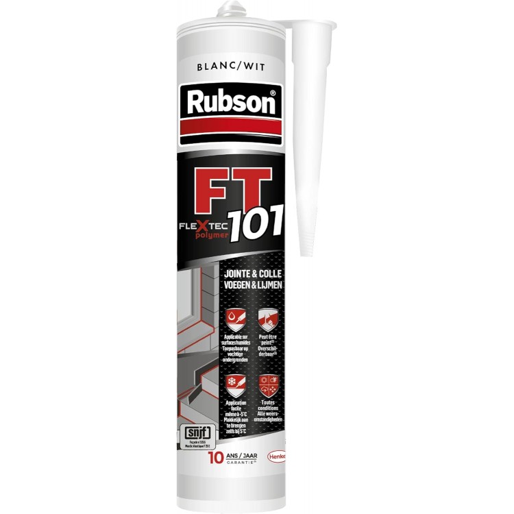 Rubson | Mastic FT 101 Blanc (cartouche de 280 ml) – Mastic polymère pour joints