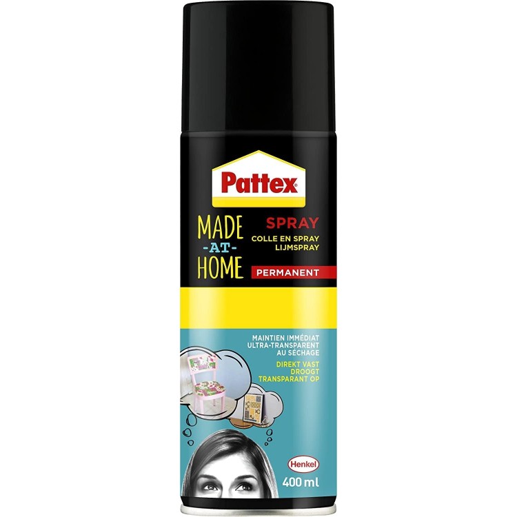 Pattex Made At Home - Colle en spray Permanente - Colle en aérosol 400ml