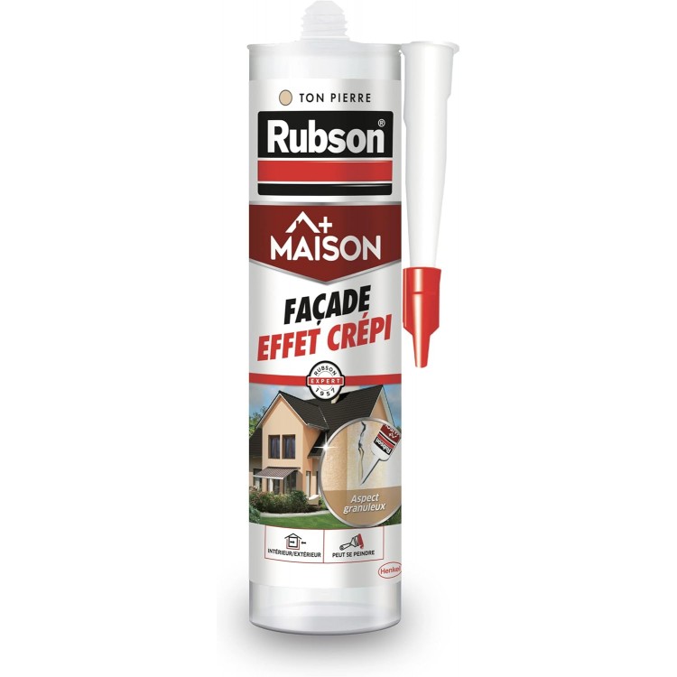 Rubson - Mastic Maison Façade Effet Crépi (cartouche de 280 ml) – Mastic acryliq