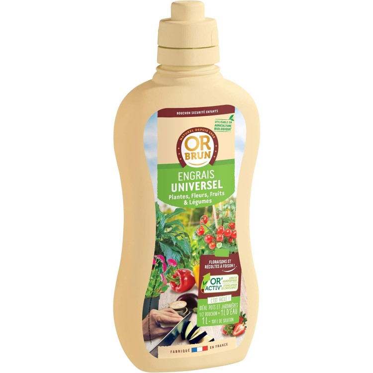 SOLABIOL Or Brun, Engrais Universel UAB, 1 litre, Lquide, OBRECLUNI1