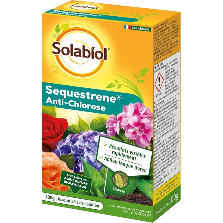 SOLABIOL Sequestrene Antichlorose - 100 G - Résultats Visibles Rapidement - Acti