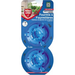 PROTECT EXPERT 2 Boîtes Appâts Anti Fourmis & Fourmillières - 2x2g - Intérieur E