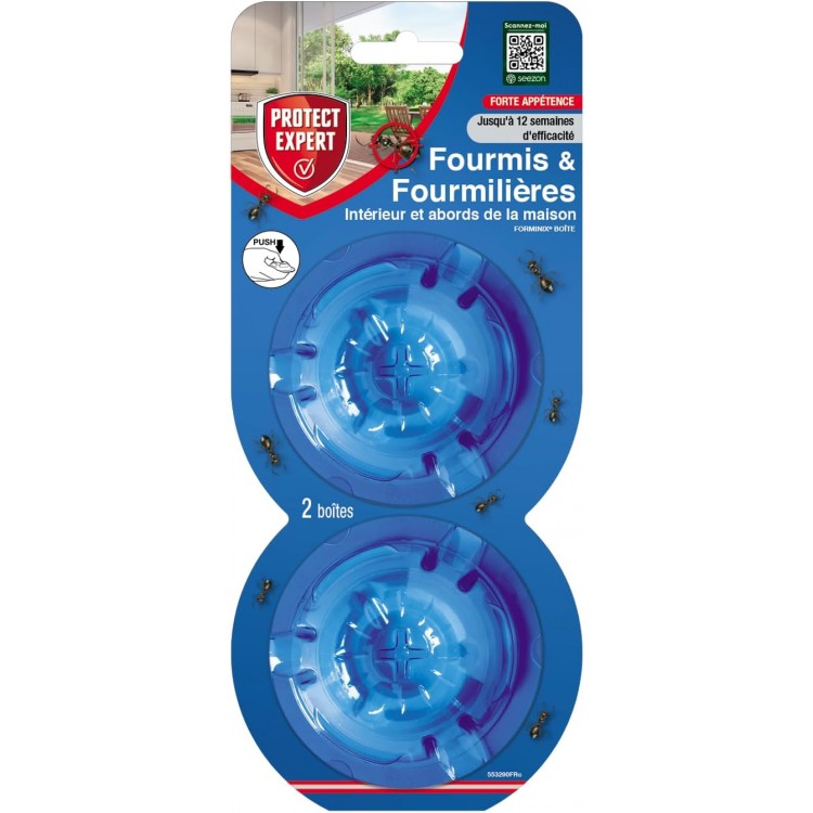 PROTECT EXPERT 2 Boîtes Appâts Anti Fourmis & Fourmillières - 2x2g - Intérieur E