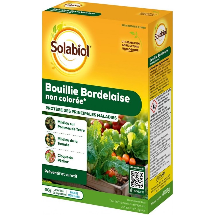 SOLABIOL Bouillie Bordelaise-Non Colorée 400 G