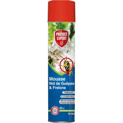 PROTECT EXPERT Aérosol Anti Guêpes & Frelons - 600ml - Mousse Et Jet Longue Port