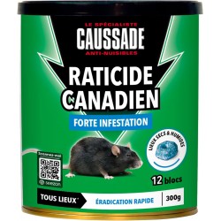 CAUSSADE Blocs Pâtes Anti Rats & Souris - 300g - 12 blocs - Utilisable Au Grenie