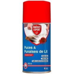 PROTECT EXPERT Aérosol Anti Puce & Punaise de Lit | Traite les Infestations | Ac