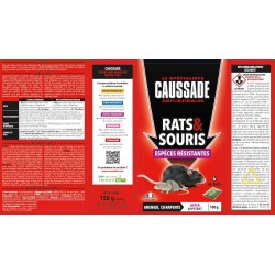 CAUSSADE Anti Rats & Souris 150 g - Efficacité Radicale - Spécial Rats et Souris