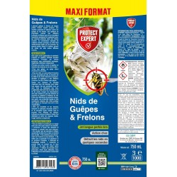 PROTECT EXPERT Aérosol Nids de Guêpes & Frelons, Frelons Asiatiques - 750 ML - M