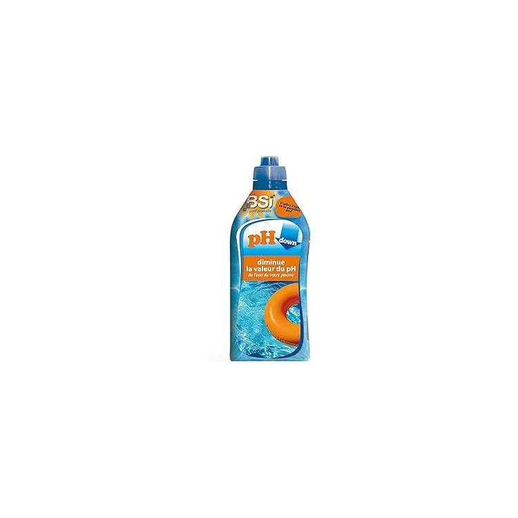 BSI pH Down Liquide pour Diminuer pH de piscine 1 L, Bleu