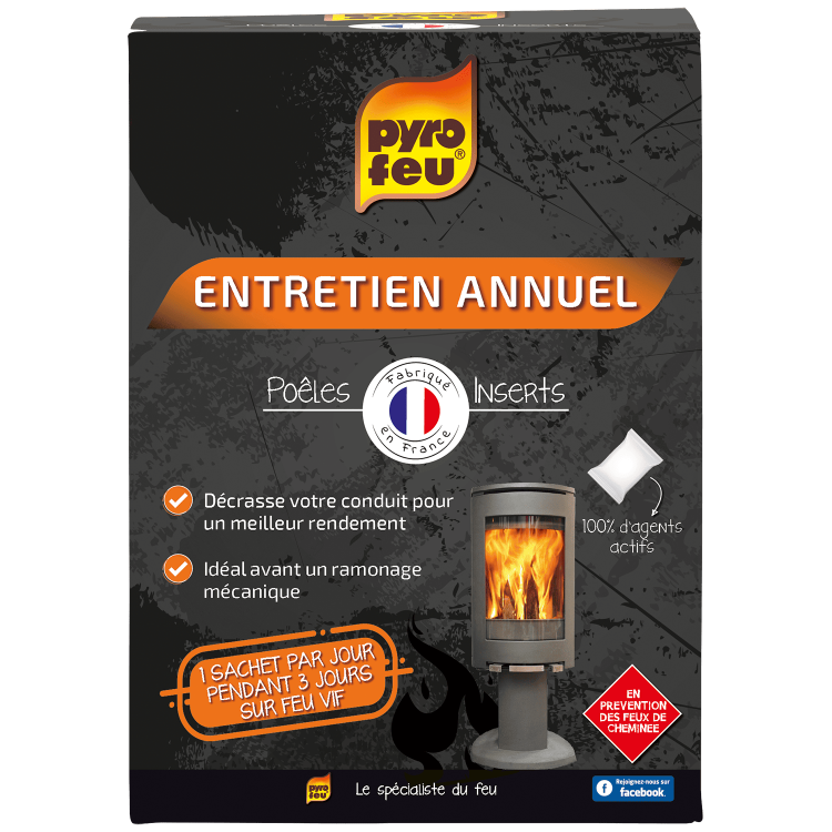 Pyrofeu - Poudre de ramonage annuel Pyrofeu 3 x 250 gr