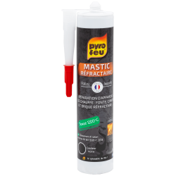 Pyrofeu – Mastic Réfractaire Noir – Tenue jusqu’à 1200°C – Montage, Réparation e