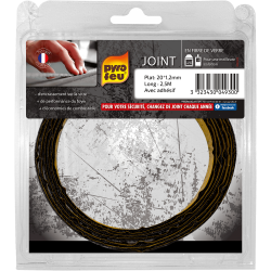 Pyro Feu 20 Joint réfractaire Auto-Collante, Fibre de Verre, Noire, Standard