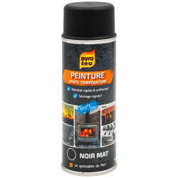 Pyro Feu - Peinture Haute Température Noire Mat - Résiste Jusqu’à 900°C - Rénova