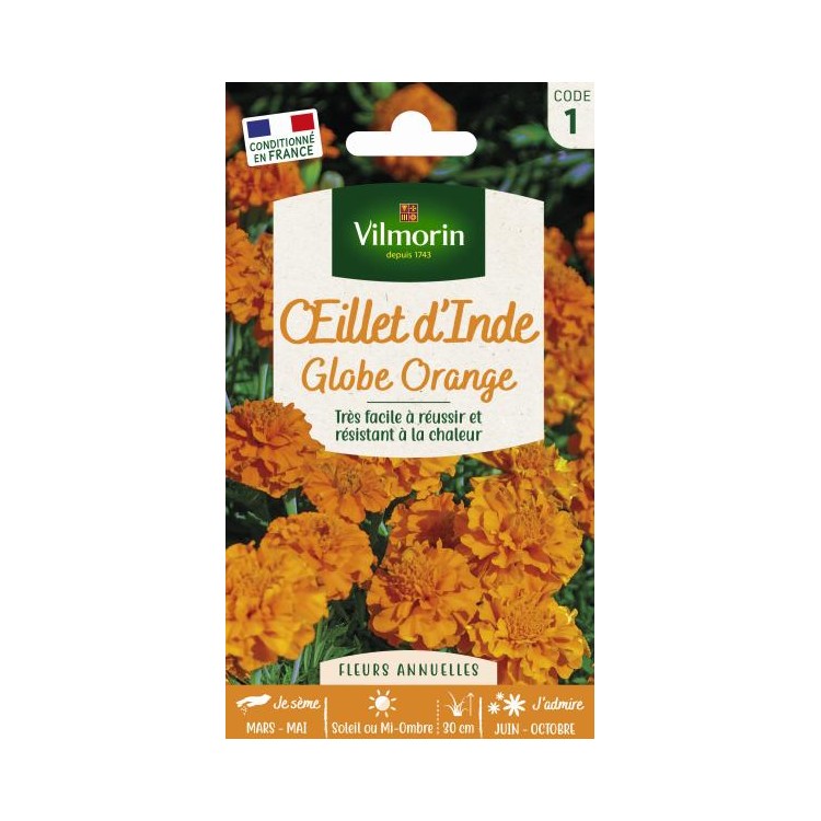 Vilmorin - Oeillet d'Inde Globe Orange