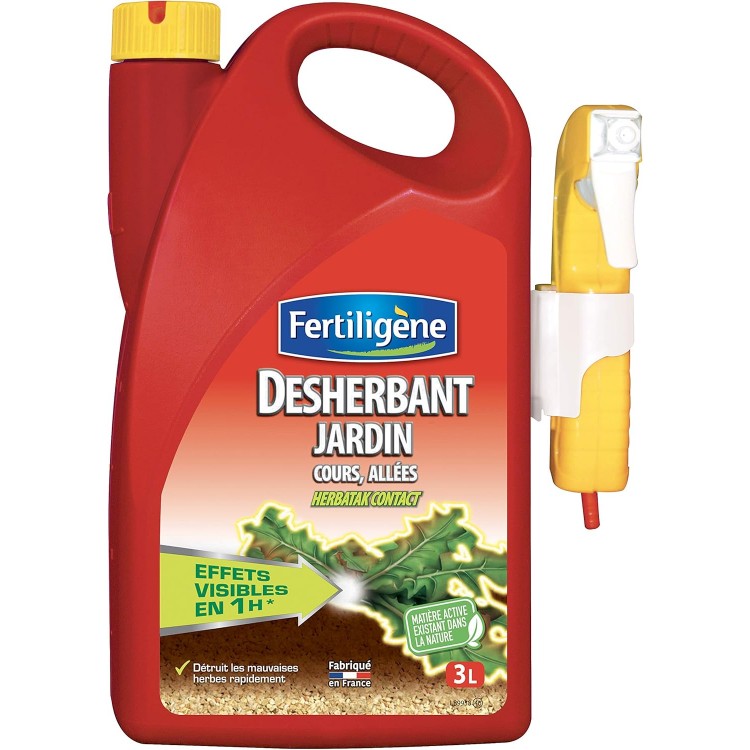FERTILIGENE FDCA3 - Désherbant Pulvérisateur Jardin, Cours, Allées Prêt à L'empl