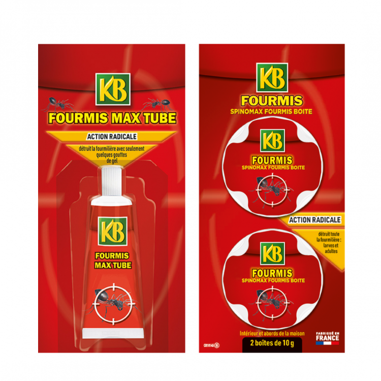 KB - Pack de lutte anti-fourmi ( tube + boite de 2 rouge)