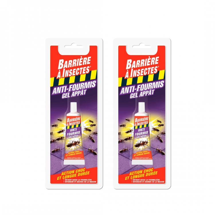 Barrière à Insectes Anti-Fourmis Gel Appât, Action Choc et Longue Durée, Lot de
