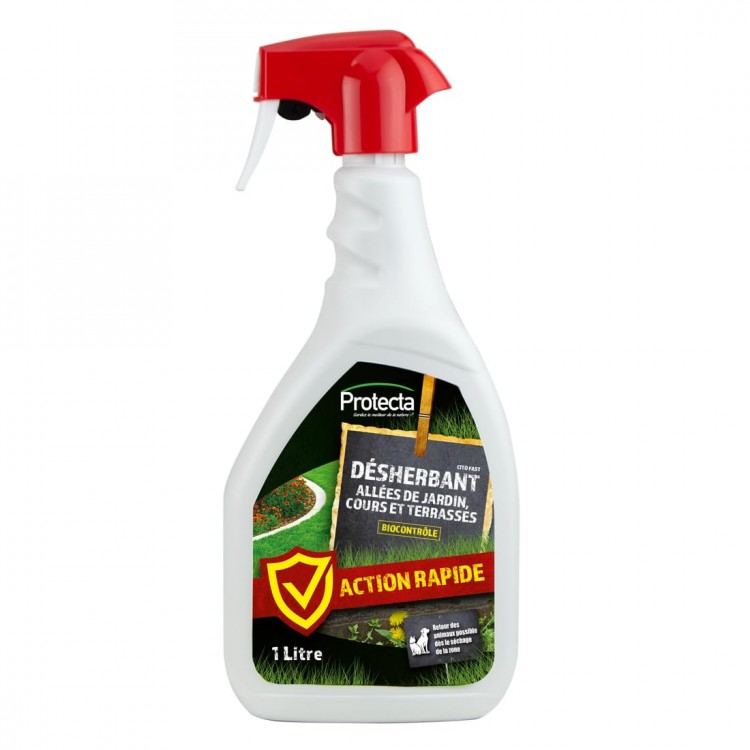 PROTECTA - Désherbant en spray de 1L pour allées de jardin, cours, terrasses